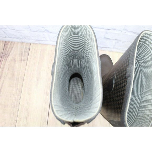 LL Bean Wellies Brown Black Rubber Waterproof Tall Rain Boots Size 8 M - Picture 9 of 12